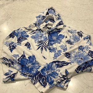 Polo by Ralph Lauren lightweight hoodie with blue tropical print
